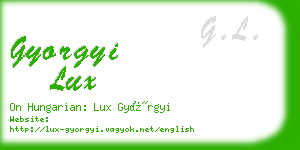 gyorgyi lux business card